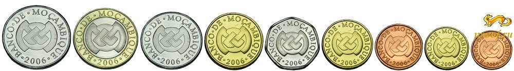 Монета номиналом 9. Монета номиналом 5. 5 Сентаво 2006 Мозамбик. 1 2 5 10 20 50 Сентаво. Монета номиналом 15.